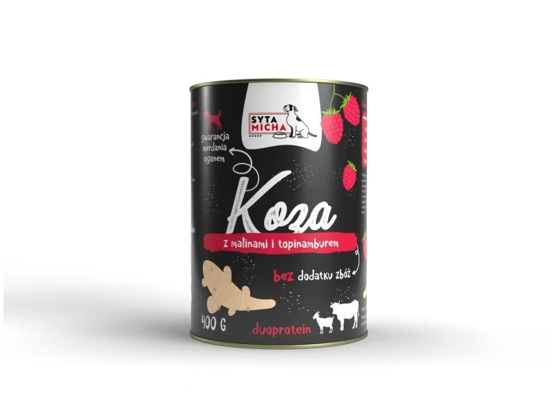 SYTA MICHA Goat with raspberries and Jerusalem artichoke - wet dog food - 400g