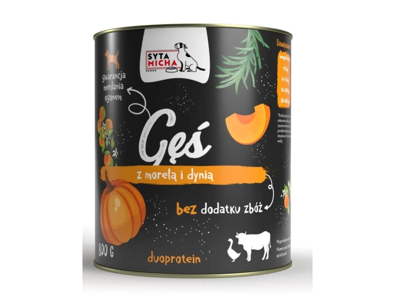 SYTA MICHA Goose with apricots and pumpkin - wet dog food - 800g
