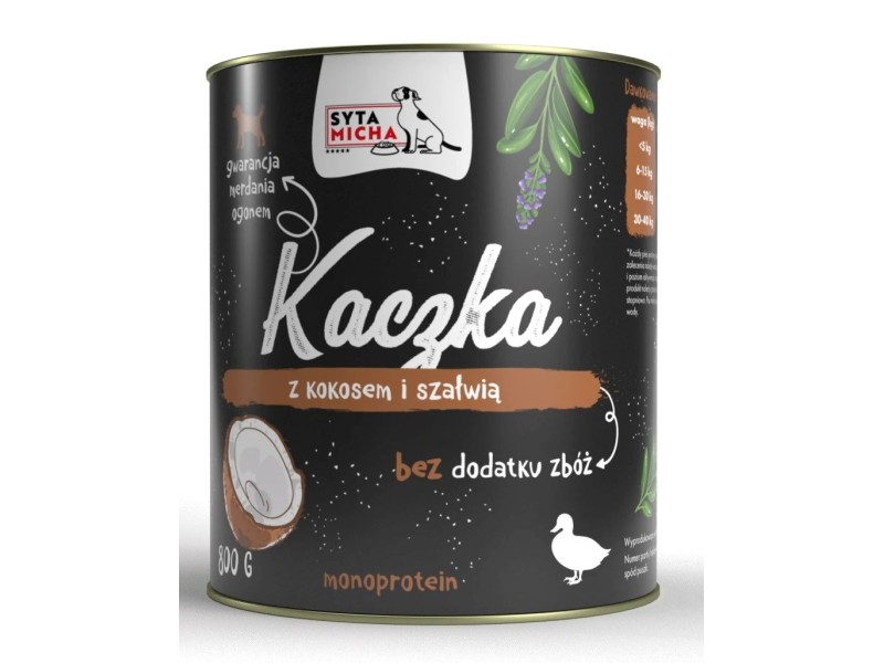 SYTA MICHA Duck with coconut and sage - wet dog food - 800g