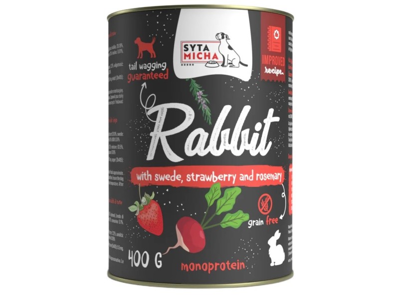 SYTA MICHA Chef Rabbit with turnip, strawberry and rosemary - wet dog food - 400g