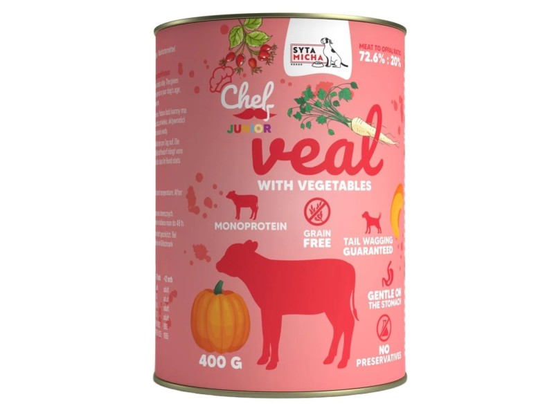 SYTA MICHA Chef Veal with vegetables Junior - wet dog food - 400g