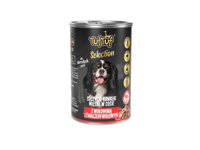 TUF TUF Selection Meat pieces with beef and rumen - wet dog food - 415g