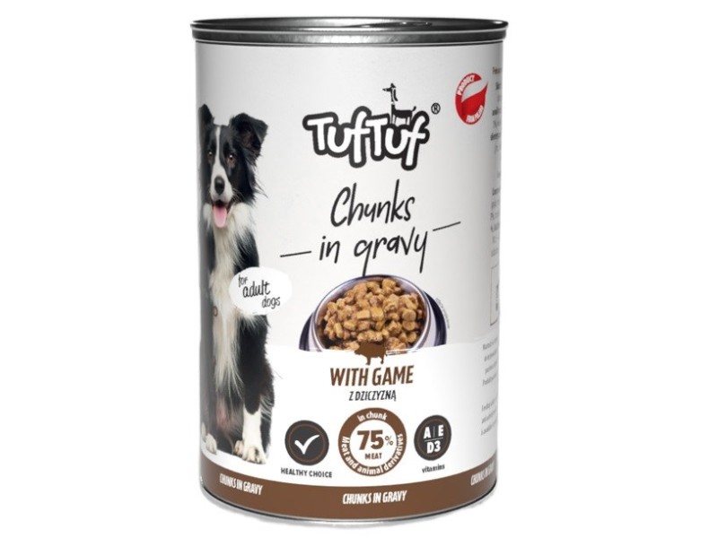 TUF TUF Meaty chunks with game - wet dog food - 1250g TUF TUF Meaty chunks with game - wet dog food - 1250g
