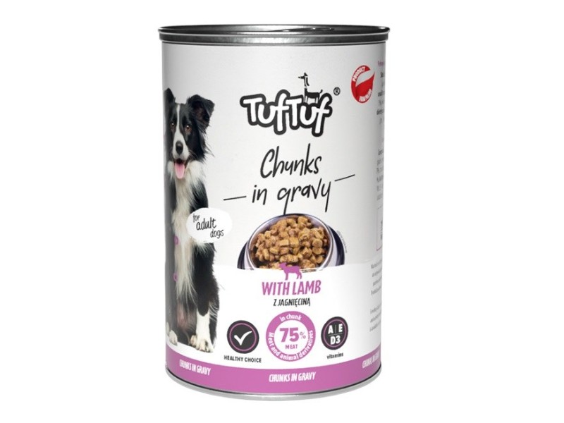 TUF TUF Meaty chunks with lamb - wet dog food - 1250g