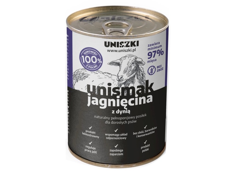 UNISZKI Unismak Lamb with Pumpkin - Wet Dog Food - 410 g