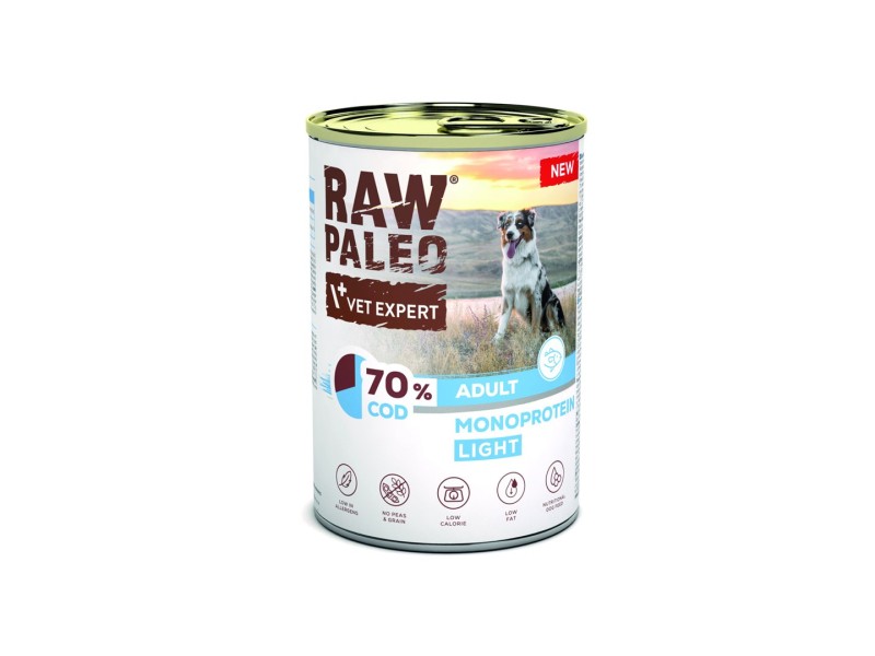 VETEXPERT Raw Paleo Cod Light Monoprotein - wet dog food - 400g