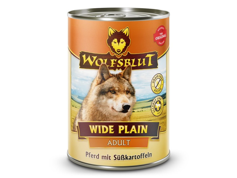 WOLFSBLUT Wide Plain Horse meat with sweet potatoes - wet dog food - 395g