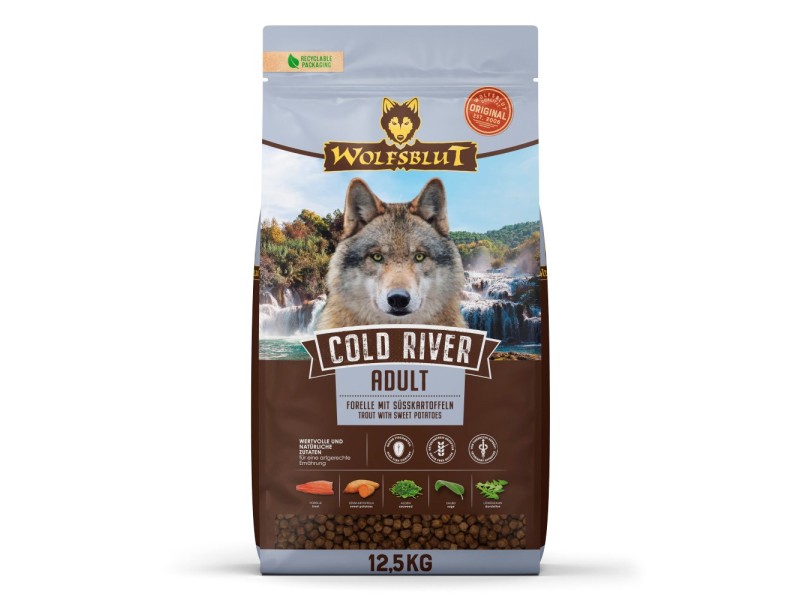 WOLFSBLUT Cold River Trout with sweet potatoes - dry dog food - 12,5kg