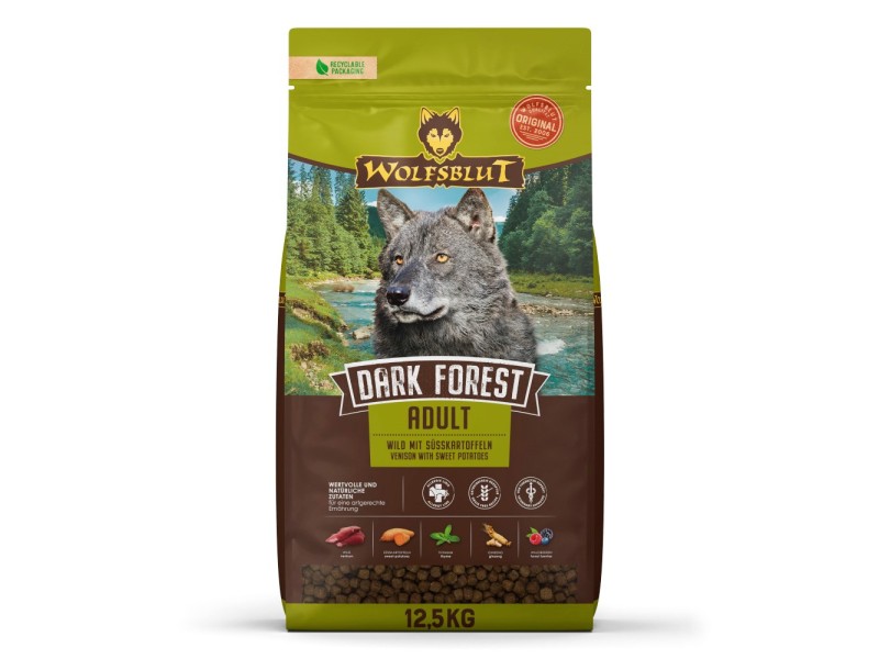 WOLFSBLUT Dark Forest Venison with sweet potatoes - dry dog food - 12,5kg