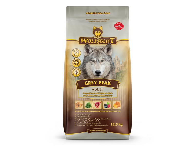 WOLFSBLUT Grey Peak Goat with sweet potatoes - dry dog food - 12,5kg