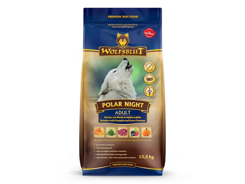 WOLFSBLUT Polar Night Reindeer with sweet potatoes - dry dog food - 12,5kg