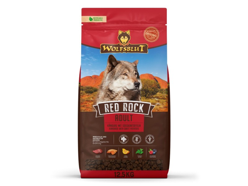 WOLFSBLUT Red Rock Kangaroo with sweet potatoes - dry dog food - 12,5kg