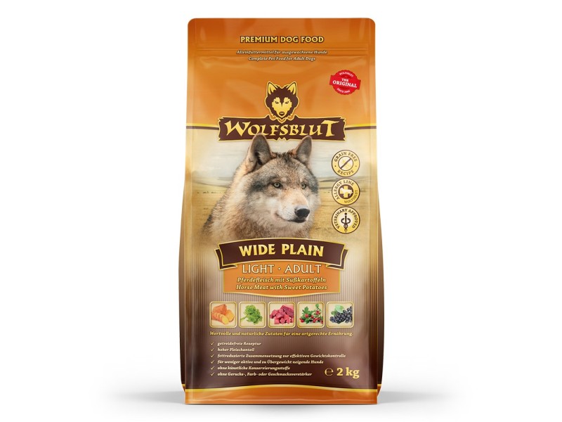 WOLFSBLUT Wide Plain Light Horse with sweet potatoes - dry dog food - 2kg