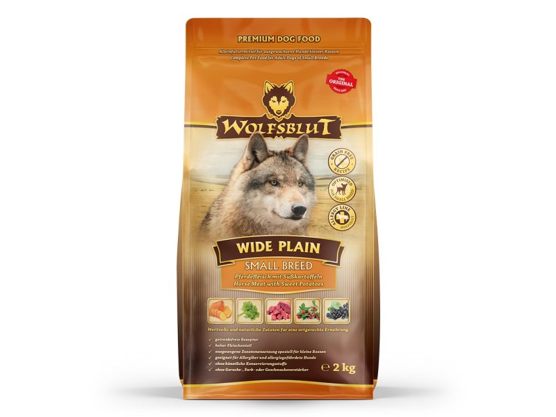 WOLFSBLUT Wide Plain Small breeds Horse with sweet potatoes - dry dog food - 2kg WOLFSBLUT Wide Plain Small breeds Horse with sweet potatoes - dry dog food - 2kg