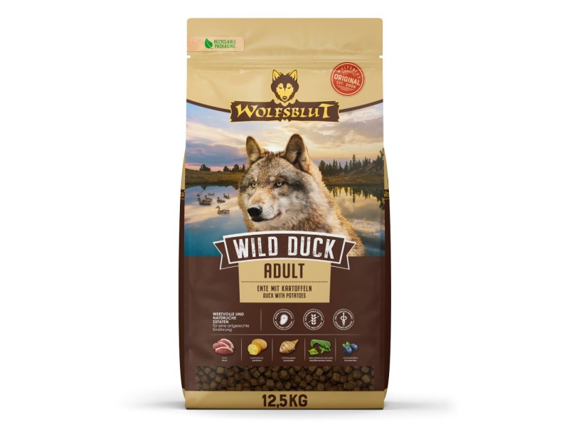 WOLFSBLUT Wild Duck Duck with potatoes - dry dog food - 12,5kg WOLFSBLUT Wild Duck Duck with potatoes - dry dog food - 12,5kg