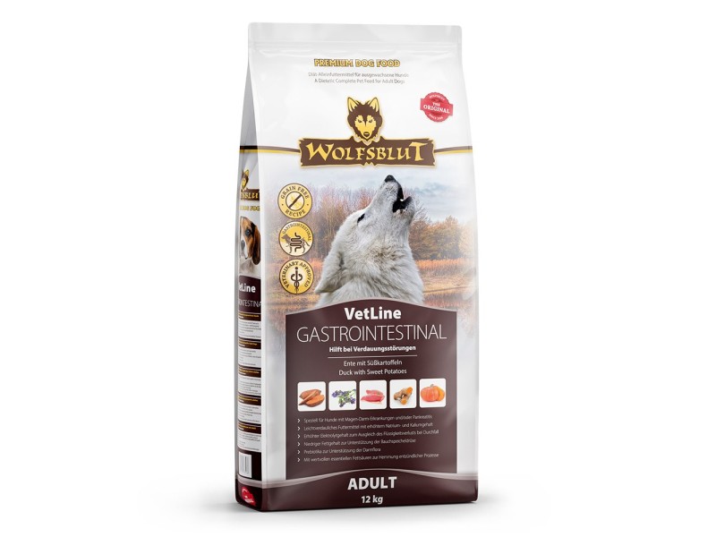 WOLFSBLUT VetLine Gastrointestinal Duck - dry dog food - 12kg