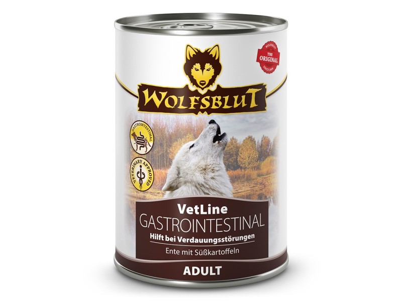 WOLFSBLUT VetLine Gastrointestinal Duck - wet dog food - 395g