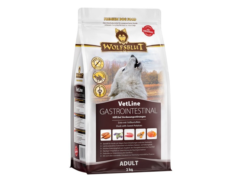 WOLFSBLUT VetLine Gastrointestinal Duck - dry dog food - 2kg WOLFSBLUT VetLine Gastrointestinal Duck - dry dog food - 2kg
