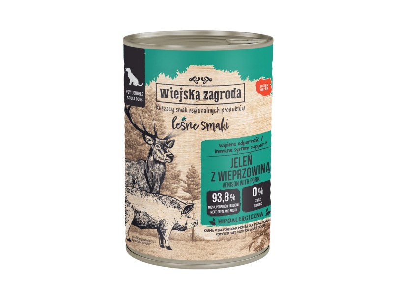 WIEJSKA ZAGRODA Forest Flavours Venison with pork - wet dog food - 400g