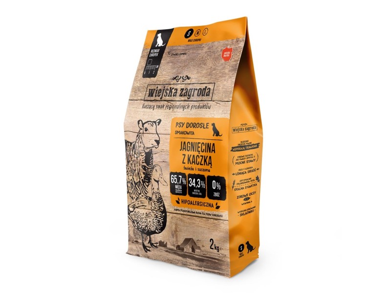 WIEJSKA ZAGRODA Lamb with duck - dry dog food - 2kg