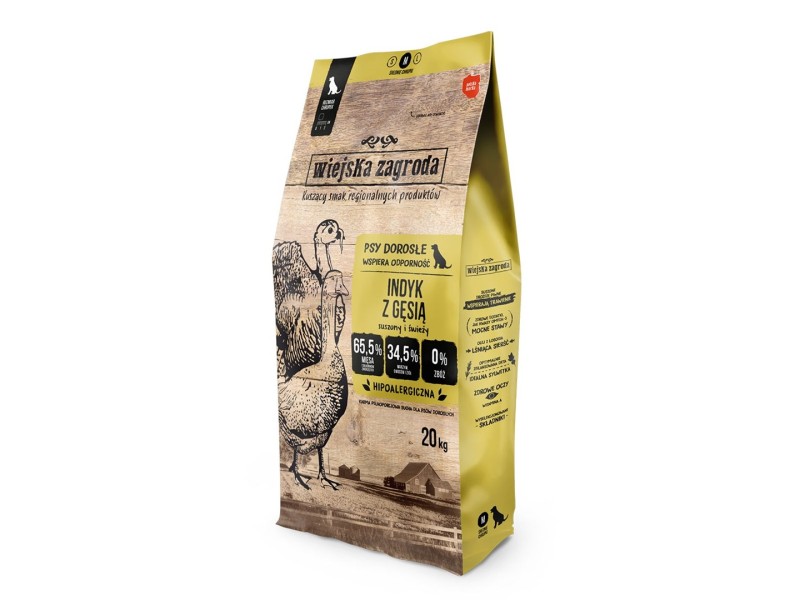 WIEJSKA ZAGRODA Turkey with goose M - dry dog food - 20kg WIEJSKA ZAGRODA Turkey with goose M - dry dog food - 20kg