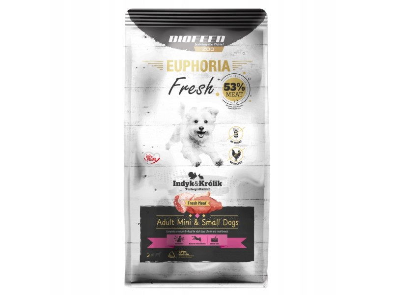 EUPHORIA Fresh Adult  Turkey with rabbit XS/S - dry dog food - 500g