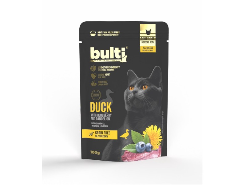 BULTI Superfoods Duck mince with blueberries and dandelion - wet cat food - 100g