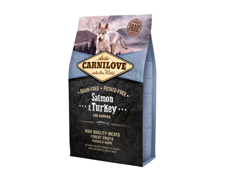 CARNILOVE Salmon and turkey for puppies - dry dog food - 4kg