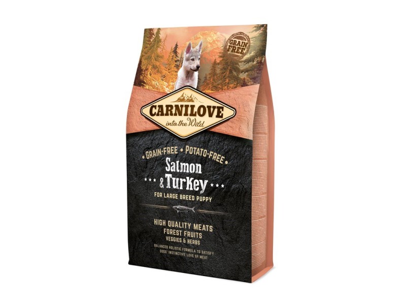 CARNILOVE Puppy Salmon and turkey Large breeds - dry dog food - 4kg CARNILOVE Puppy Salmon and turkey Large breeds - dry dog food - 4kg