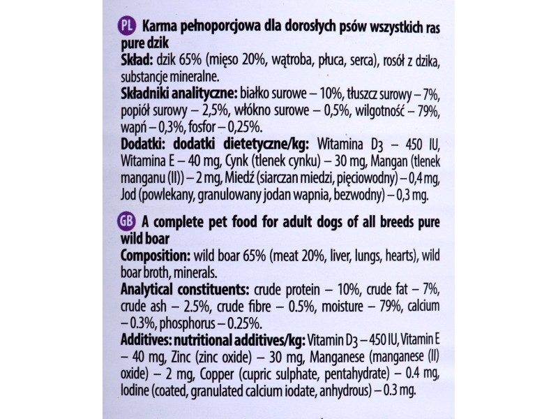 DOLINA NOTECI Premium Pure rich in game - wet dog food - 800g