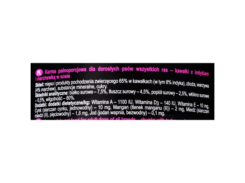 Dolina Noteci Rafi Classic with turkey and carrots - wet dog food - 1240g