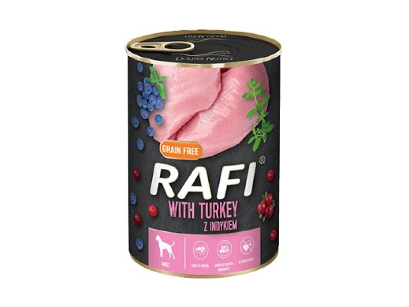 Dolina Noteci Rafi Dog wet food with turkey, blueberries and cranberries - 800g