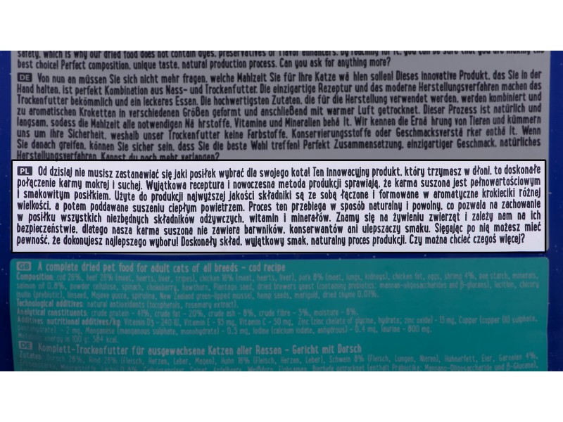 DOLINA NOTECI Superfood Cod - Dry Cat Food - 1 kg