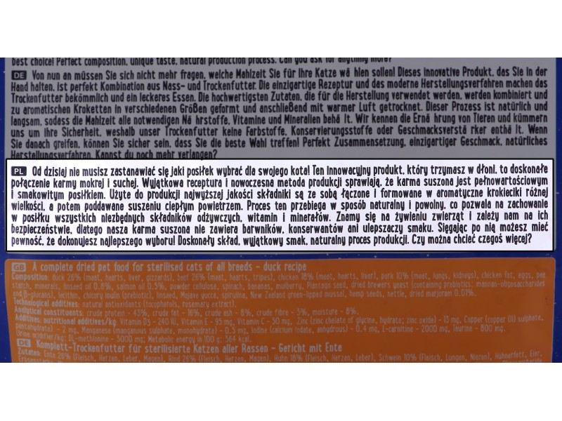 DOLINA NOTECI Superfood Sterilised Duck - Dry Cat Food - 1 kg
