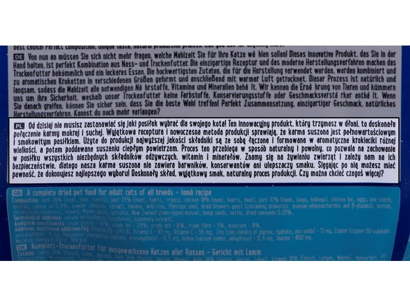 DOLINA NOTECI Superfood Lamb - Dry Cat Food - 1 kg