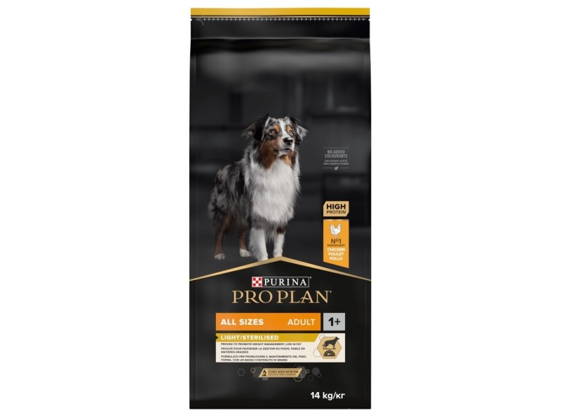 PURINA Pro Plan Light Sterilised All Sizes Adult - dry dog food - 14kg