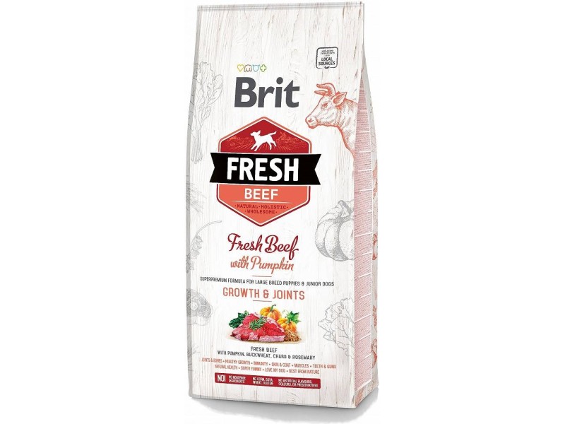 BRIT Fresh Puppy&Junior Large Growth&Joints Beef with Pumpkin - dry dog food - 12 kg