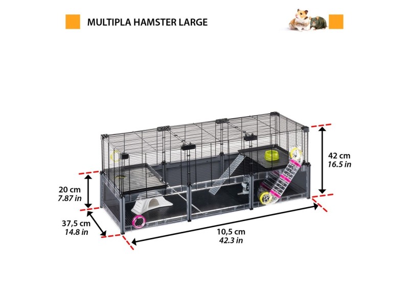 FERPLAST Multipla hamster large - cage for rodents - 107,5 x 37,5 x 42 cm