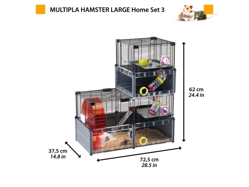 FERPLAST Multipla hamster large - cage for rodents - 107,5 x 37,5 x 42 cm