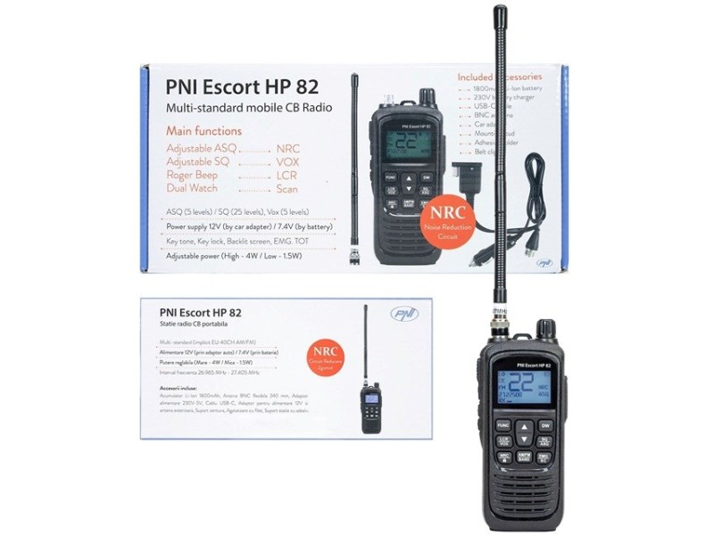 PNI Escort HP82 Handheld CB Car Radio 1800 mAh USB-C Black
