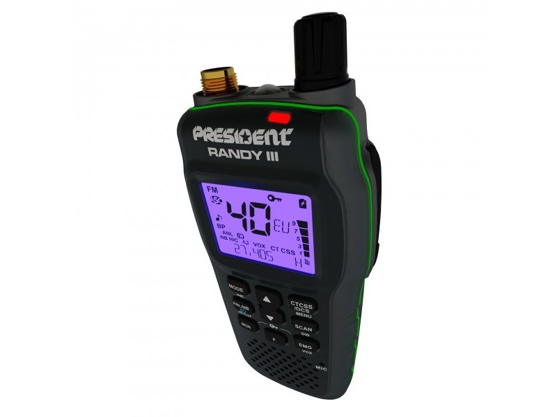 President Randy ASC AM/FM CB Portable Radio Black
