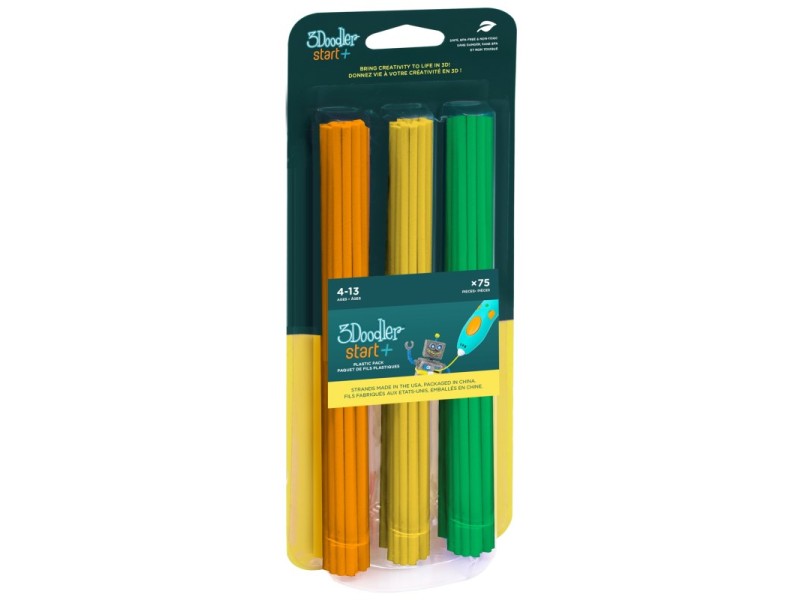 3Doodler Start 3DS-ECO-MIX2-75 3D printing material Compostable plastic Green, Orange, Yellow 1 g