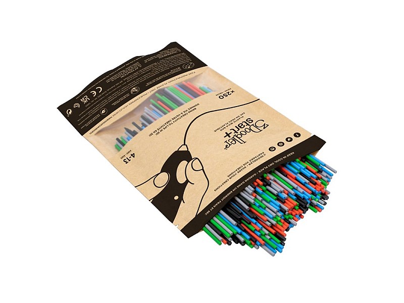 3Doodler Primary Pow Mixed Bag 250 Compostable plastic Blue, Green, Grey, Red 1 g