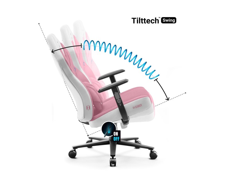 DIABLO X-GAMER gaming chair pink and white DIABLO X-GAMER gaming chair pink and white