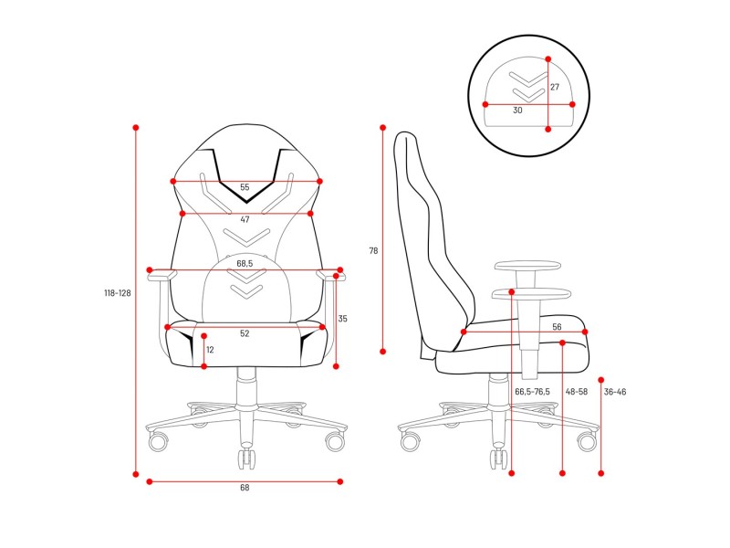 DIABLO X-GAMER gaming chair pink and white DIABLO X-GAMER gaming chair pink and white