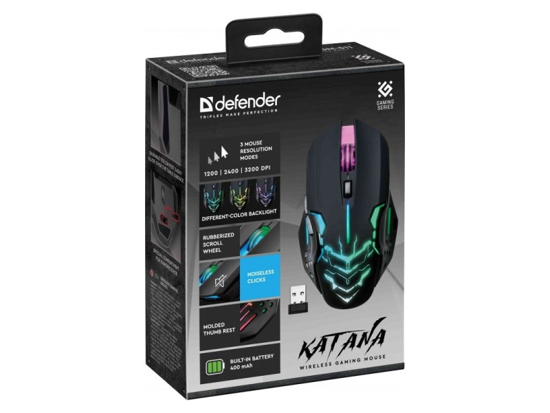 WIRELESS MOUSE DEFENDER KATANA GM-511 RF 3200DPI 7P