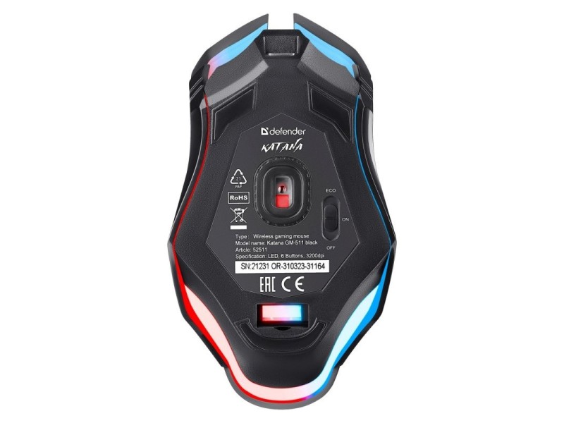WIRELESS MOUSE DEFENDER KATANA GM-511 RF 3200DPI 7P