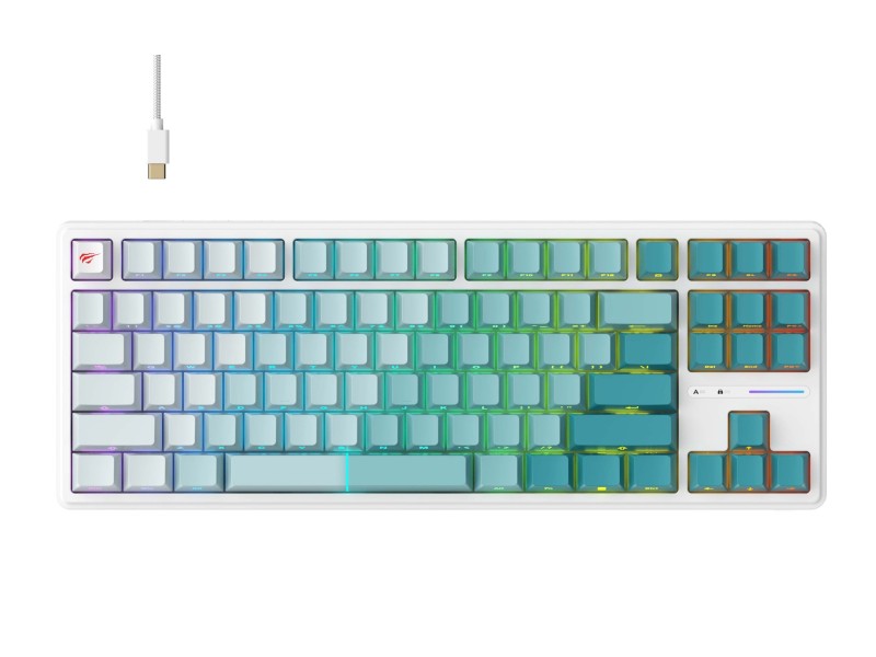 Havit KB901L - gaming keyboard (white and green)