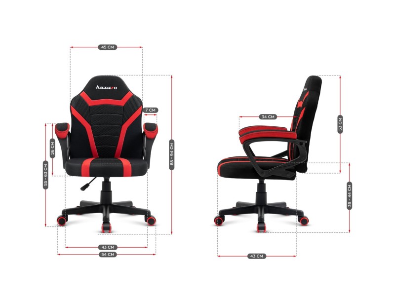 Gaming chair for children Huzaro Ranger 1.0 Red Mesh, black, red