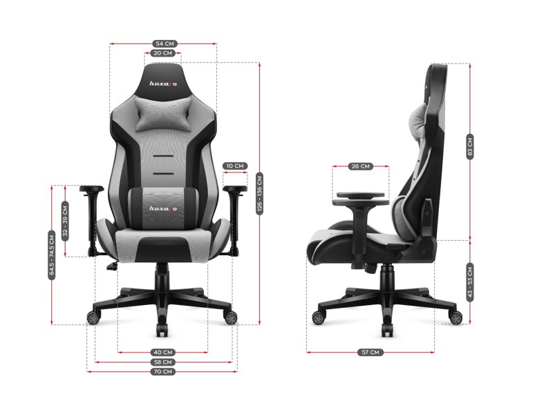 Gaming chair - Huzaro Force 7.6 Grey